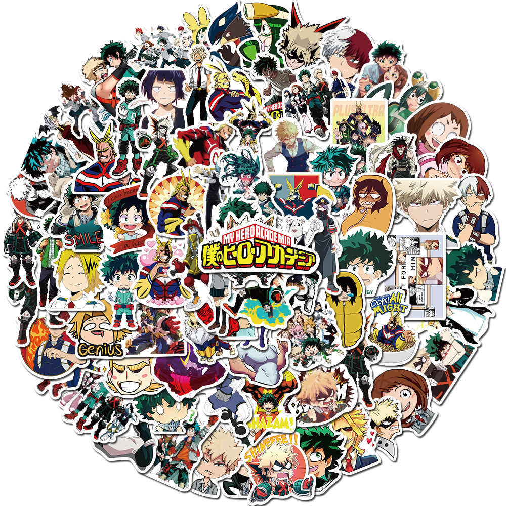 100 PCS Mixed Graffiti Skateboard Stickers My academia Anime For Car Laptop Pad Bicycle Motorcycle PS4 Phone Luggage Decal Pvc guitar Fridge, Multi colors
100 PCS Mixed Graffiti Skateboard Stickers My academia Anime For Car Laptop Pad Bicycle Motorcycle PS4 Phone Luggage Decal Pvc guitar Fridge, Multi colors