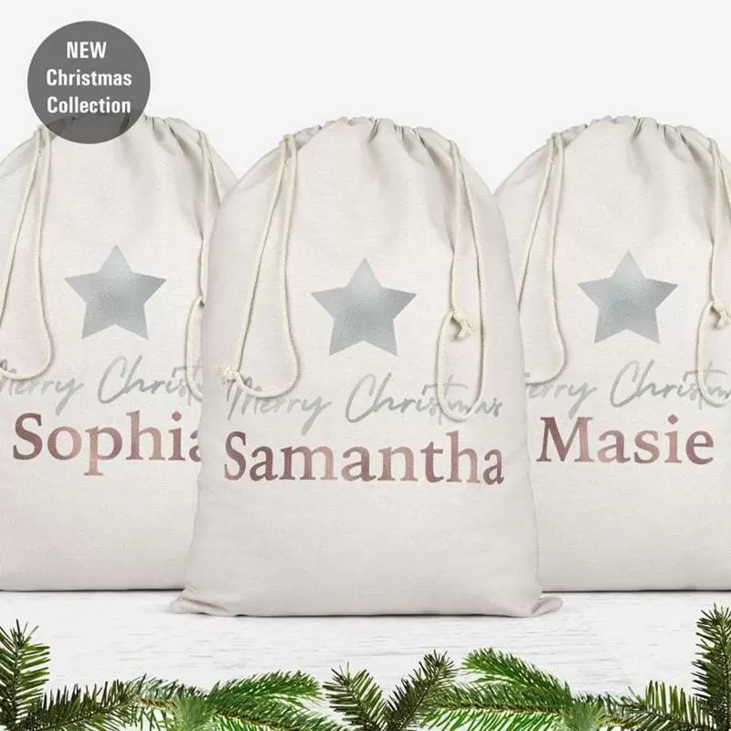 Sublimation Blank Santa Sacks DIY Personlized Drawstring Bag Christmas Gift Bags Pocket Heat Transfer