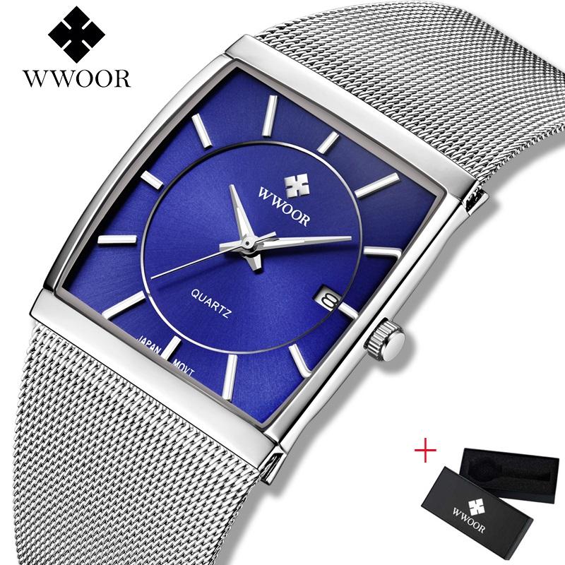 Wristwatches WWOOR Men Watch 8831 Business Square Clock Quartz Watches Full Steel Waterproof Male Wristwatch Gift Montre Homme, Slivery;brown
Wristwatches WWOOR Men Watch 8831 Business Square Clock Quartz Watches Full Steel Waterproof Male Wristwatch Gift Montre Homme, Slivery;brown