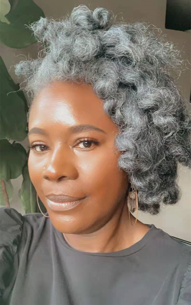 Kinky curly grey human hair drawstring ponytail clip in silver hair ombre brown pony tail updo women 3c 4a afro puff gray extension