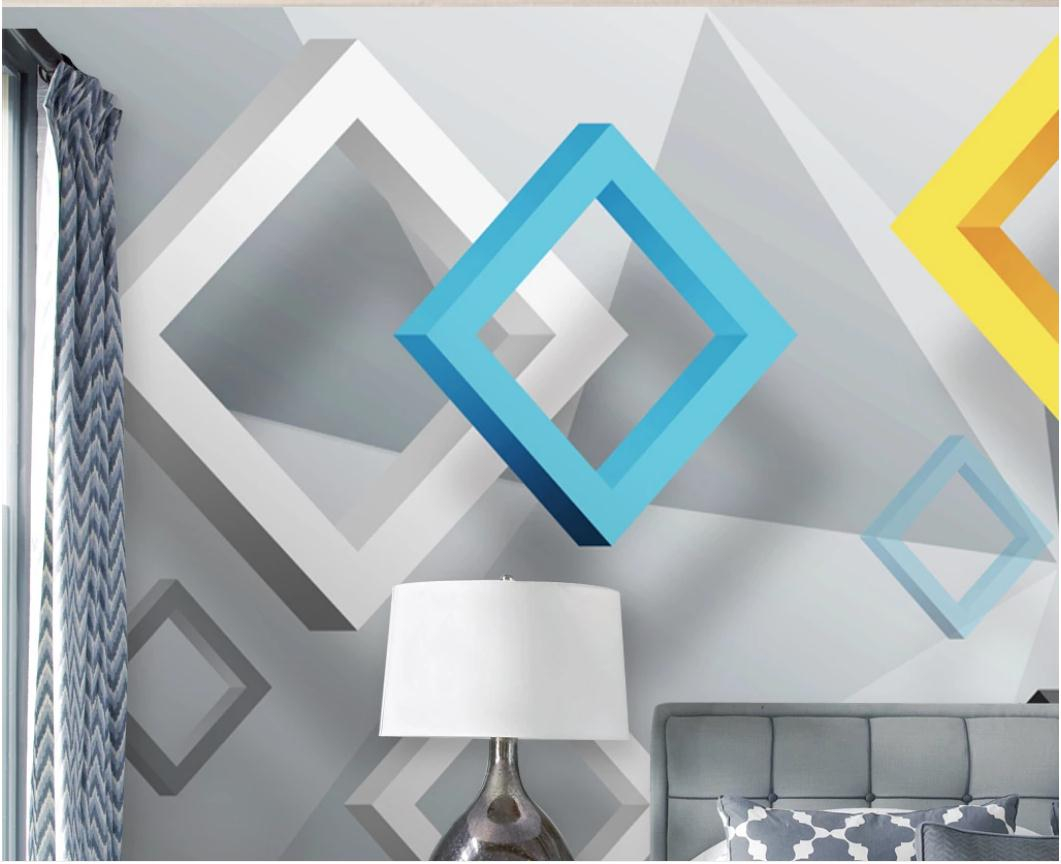 customized wallpaper for walls 3D stereo modern minimalist abstract geometric wallpaper sofa bedroom background wall
