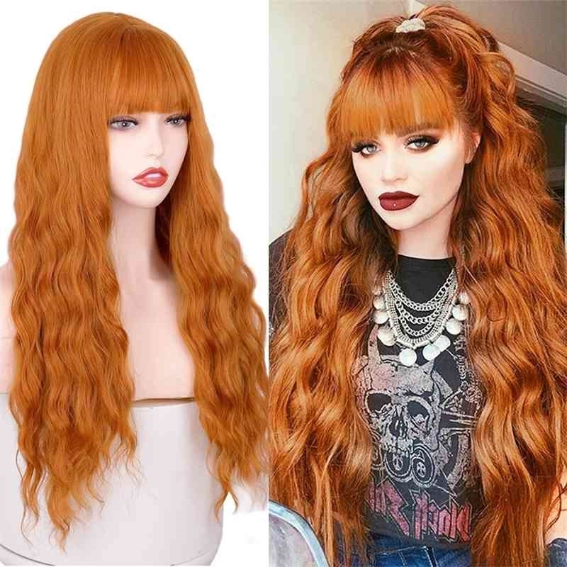 bangs Wig long Qi curly water wavy chemical fiber headset 9146 orange wool curl wig, 17c-350
bangs Wig long Qi curly water wavy chemical fiber headset 9146 orange wool curl wig, 17c-350