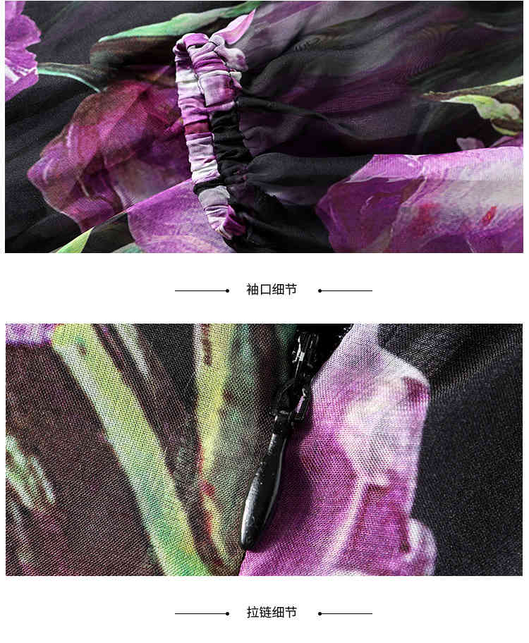 Vintage Fashion Runway Purple Floral Print Maxi Dress Spring High Waist Layer Ruffles Chiffon Holiday Long Dresses Female 210519