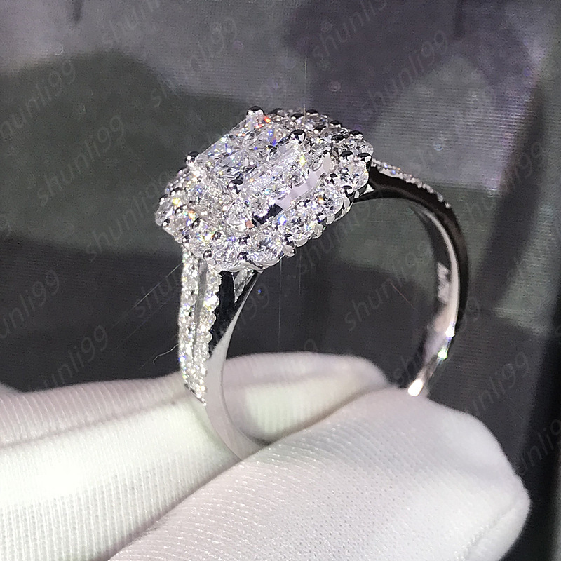 Fashion Women Diamond Inlaid Wedding Ring Zircon Rings Engagement Woman Jewelry
