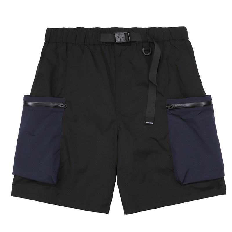 IEFB Multi Pocket Workwear Shorts Men's High Street Fashion Contrast Color Stitching Summer Trend Knee Length Pants 9Y7497 210524