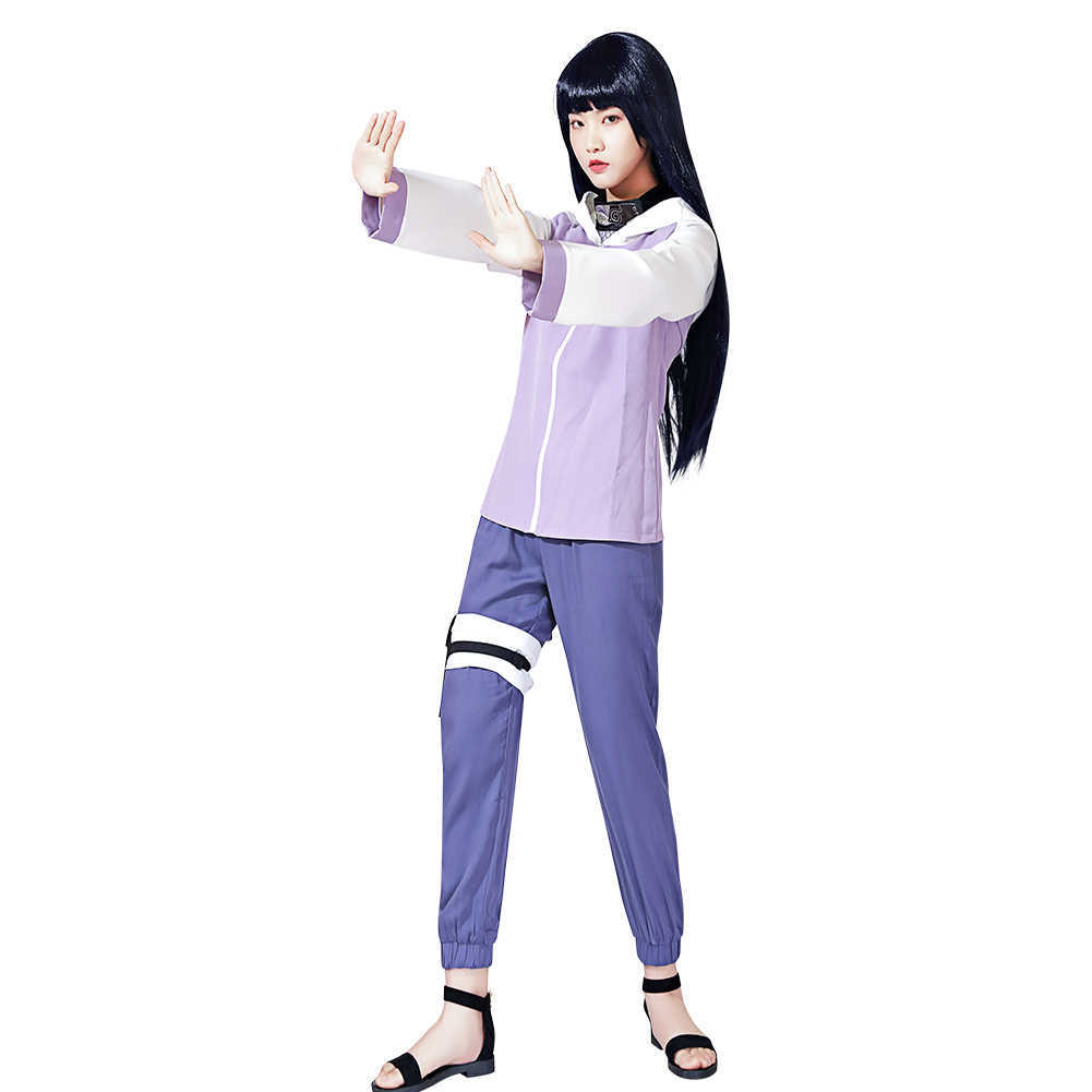 (In Stock) Hyuga Hinata Cosplay Costume Full Set Outfit Halloween Carnival For Women Girls Y0913