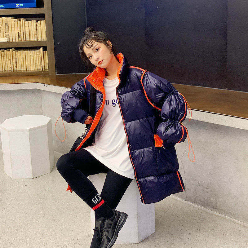 Oversize Puffer Jacket Women 90% White Duck Down Fashion Thicken Warm Casual Hooded Glossy Winter Female Coat Snowwear 210510