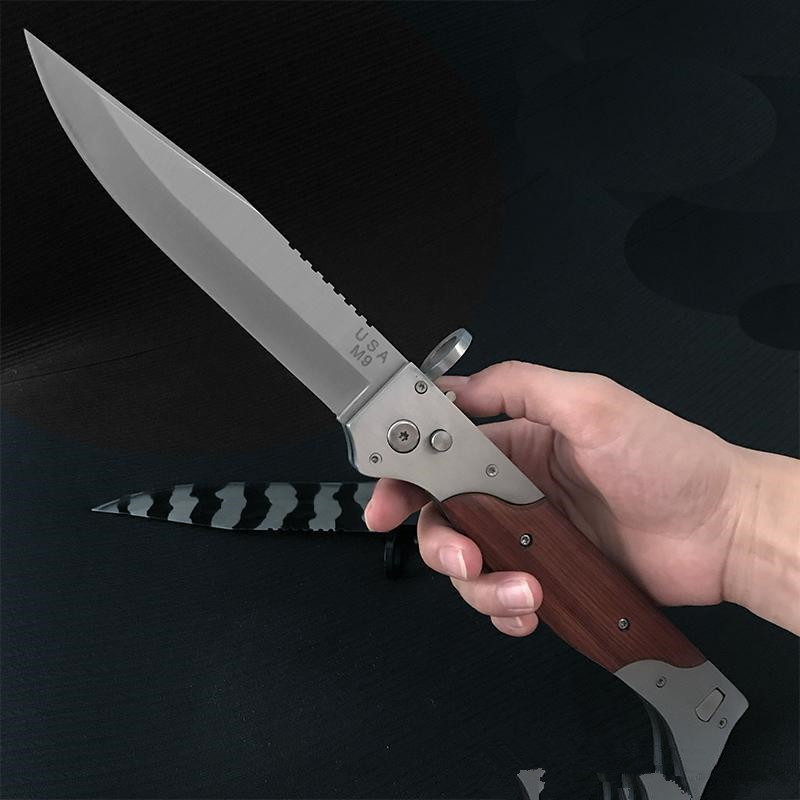Large M9 A07 knife automatic E07 162 pocket knife camping tool survival knife outdoor tactics knives free of freight.
Large M9 A07 knife automatic E07 162 pocket knife camping tool survival knife outdoor tactics knives free of freight.