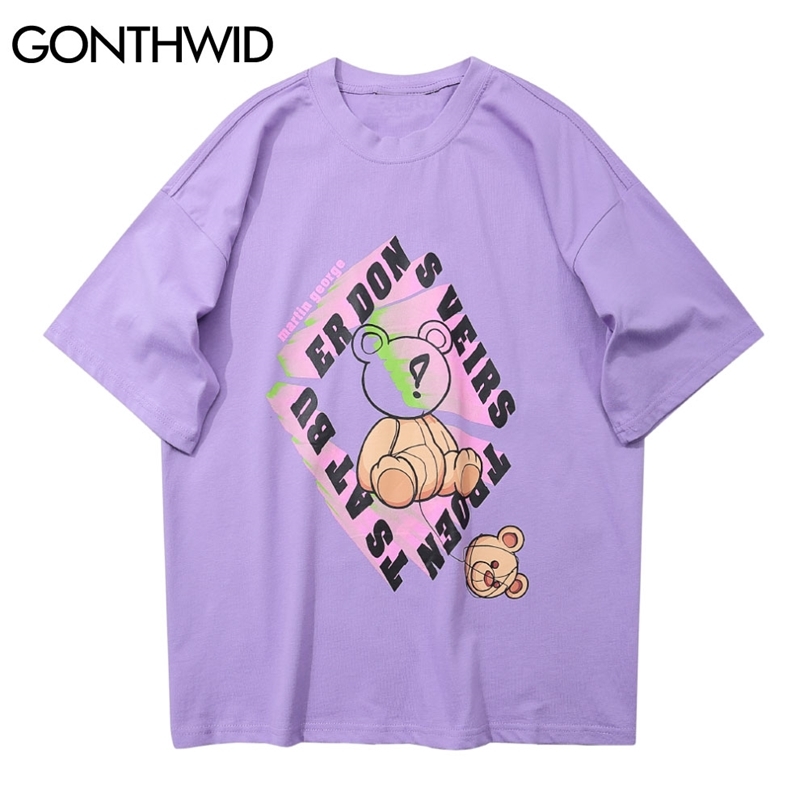 Harajuku Streetwear Tshirts 3D Cartoon Bear Short Sleeve Tees Shirts Hip Hop Fashion Casual Cotton Loose T-Shirts Tops 210602, Purple
Harajuku Streetwear Tshirts 3D Cartoon Bear Short Sleeve Tees Shirts Hip Hop Fashion Casual Cotton Loose T-Shirts Tops 210602, Purple