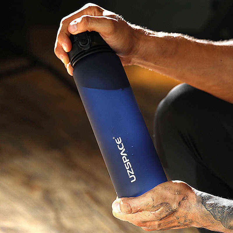 UZSPACE Sport Water Bottle 800ml 1000ml BPA Free Leakproof Reusable Tritan for Fitness Lightweight Sustainable 211122 - view 3