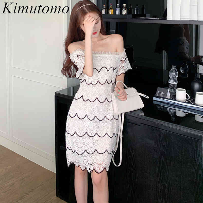 Kimutomo Women Elegant Lace Panelled Party Dress Summer Fashion Female Off Shoulder Hollow Out Hook Flower Vestido 210521, White
Kimutomo Women Elegant Lace Panelled Party Dress Summer Fashion Female Off Shoulder Hollow Out Hook Flower Vestido 210521, White