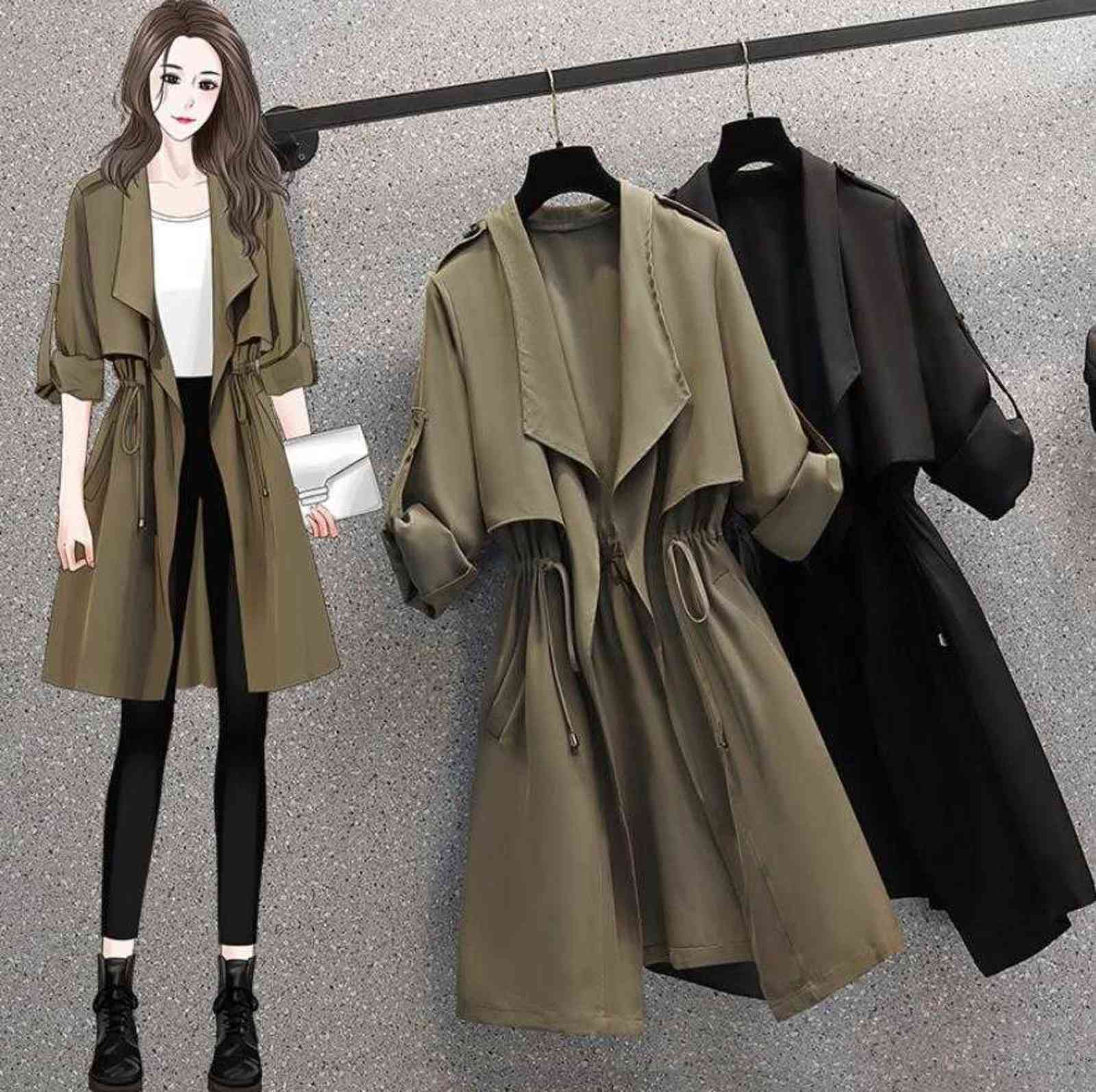 Autumn Winter Blazer Suit Female Casual Double Breasted Pocket Women Long Jackets Elegant Sleeve for office 211122