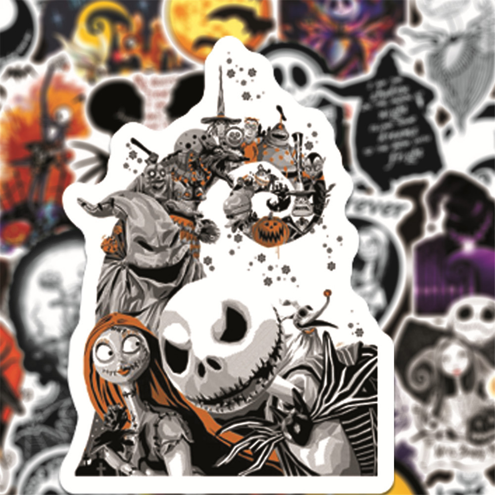 50pcs Nightmare Before Christmas Halloween Movie Sticker fans anime paster Cosplay scrapbooking phone laptop decoration - view 3