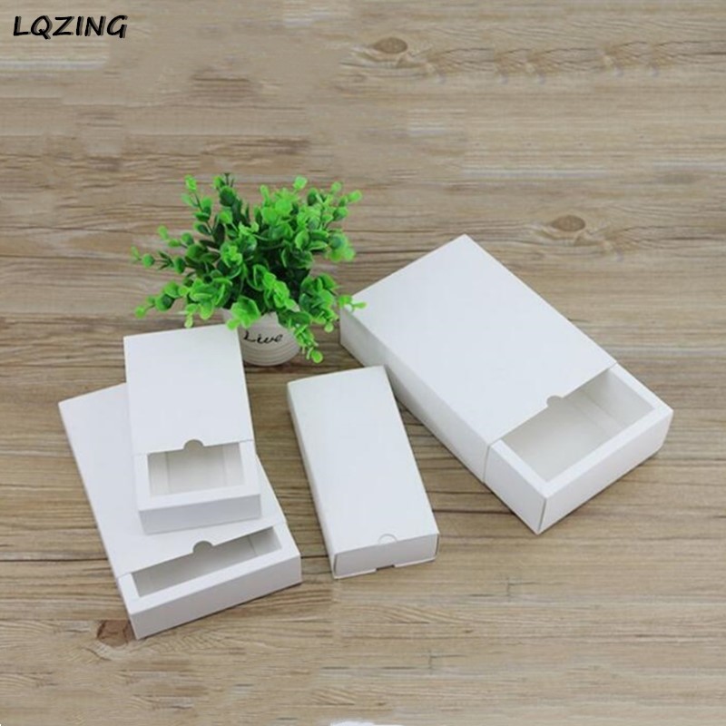 20pcs white/black/kraft packaging for underwear, gift box, sliding shape gift box drawer new year gift 210325
