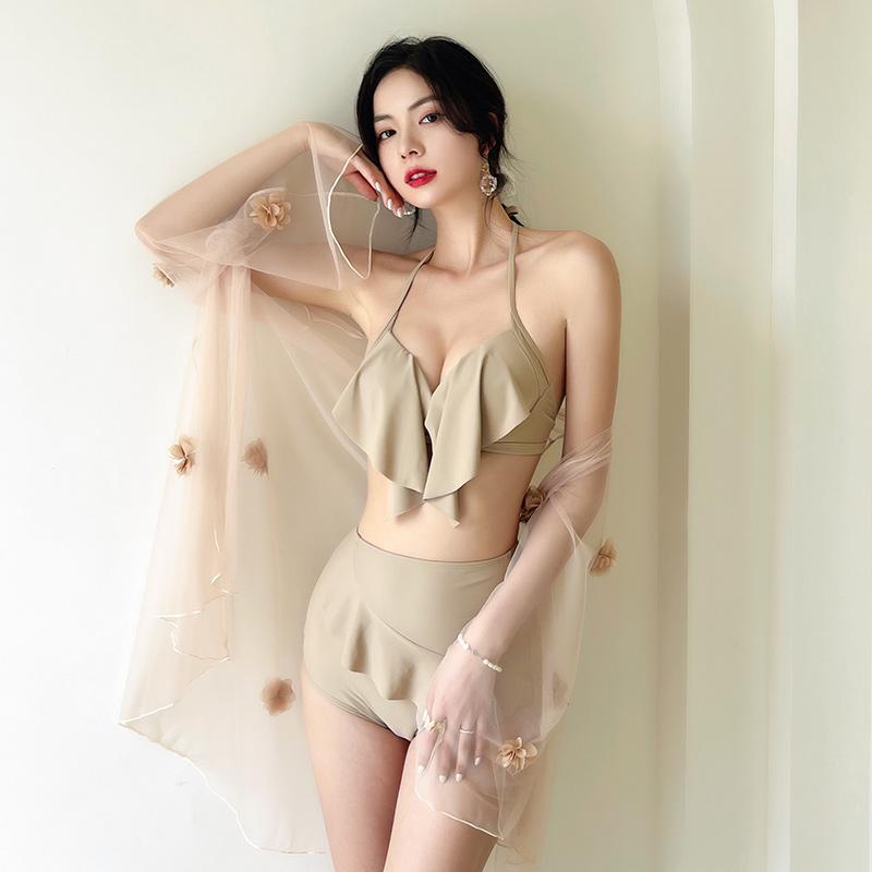 Women's Swimwear 2021 Asia Japan South Korea Three Piece Swimsuit Women Deep V-Neck Backless Spring Young Girl Sexy Gauze Bikini, Black
Women's Swimwear 2021 Asia Japan South Korea Three Piece Swimsuit Women Deep V-Neck Backless Spring Young Girl Sexy Gauze Bikini, Black