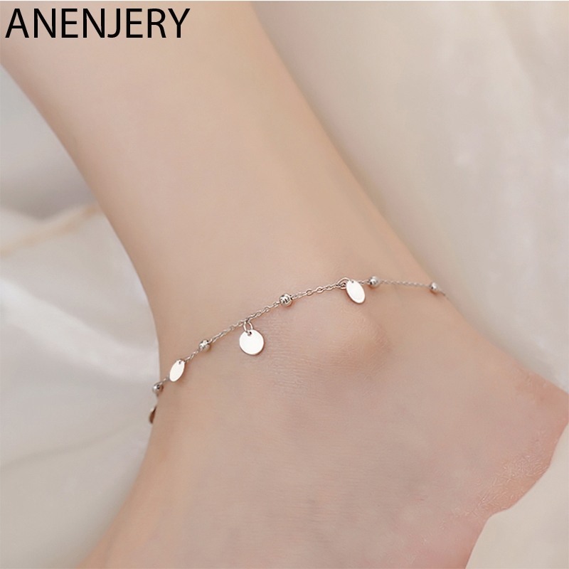 925 Sterling Silver Charming Disc Chain Anklet Bracelet For Women Foot Jewelry S-B425 
925 Sterling Silver Charming Disc Chain Anklet Bracelet For Women Foot Jewelry S-B425