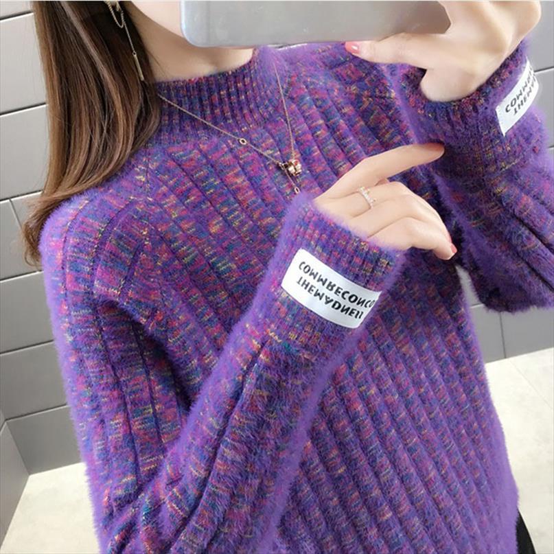 turtleneck women pullover winter sweaters imitation mink velvet knitted loose ladies jumper primer shirt, White;black
turtleneck women pullover winter sweaters imitation mink velvet knitted loose ladies jumper primer shirt, White;black