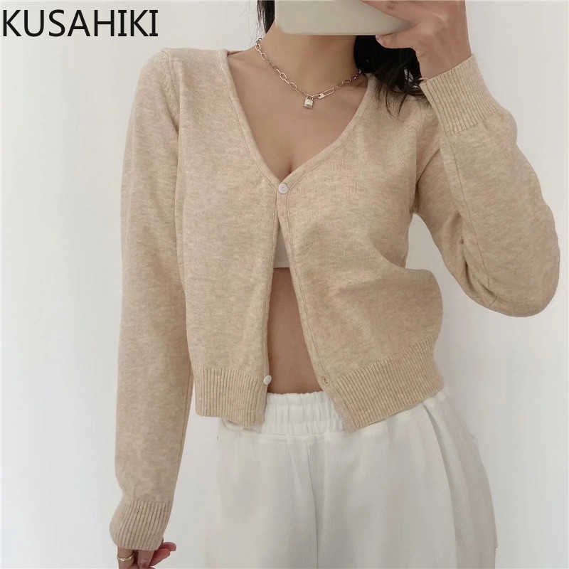 KUSAHIKI Short Women Knitted Cardigan Spring Long Sleeve V-neck Sweater Coat Causal Korean Solid Knitwear Jacket 6E857 210602, Gray
KUSAHIKI Short Women Knitted Cardigan Spring Long Sleeve V-neck Sweater Coat Causal Korean Solid Knitwear Jacket 6E857 210602, Gray