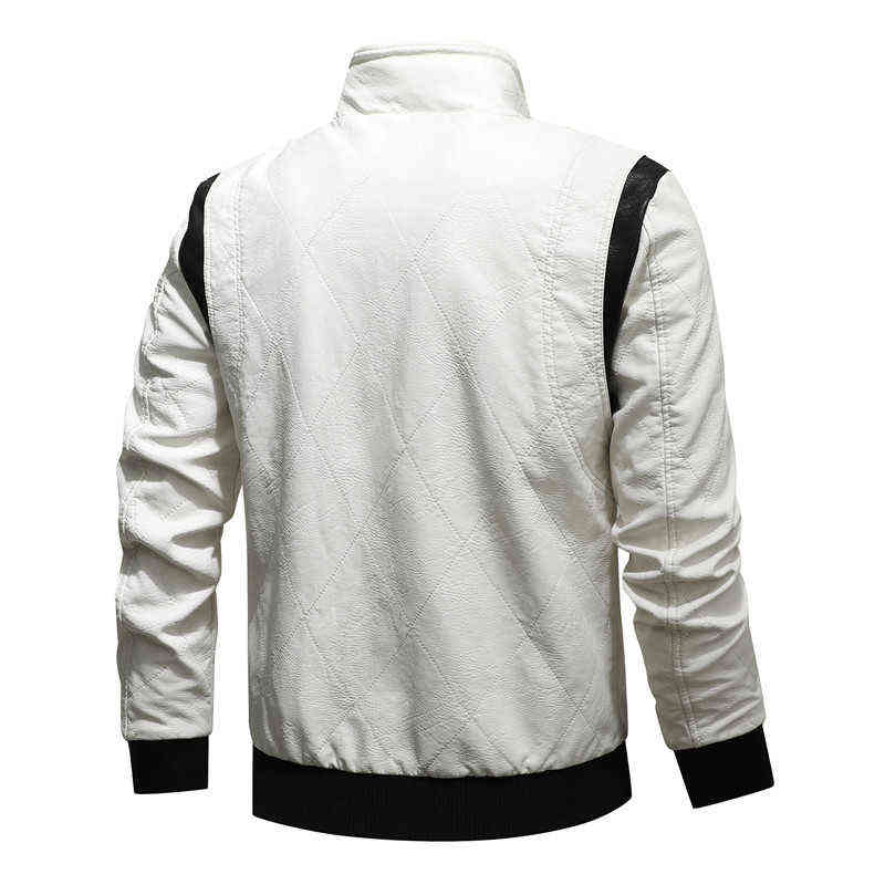 Men's Motorcycle Leather Jacket Embroidered Scorpion Leisure Bomber Black Stand Collar PU Jacket For Autumn 211111