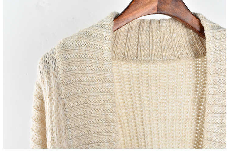 Apricot Big Size Knitting Cardigan Sweater Loose Fit V-Neck Long Sleeve Women Fashion Autumn Winter 1Y152 211011Z