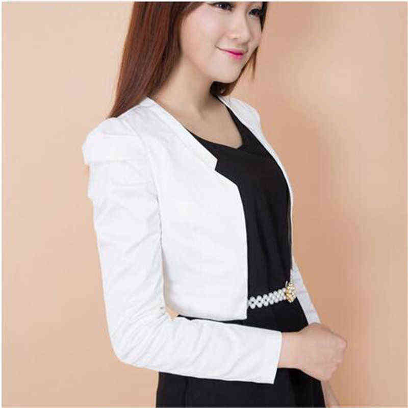 Blazer Coat Women Korean Short s Jacket Spring Summer Office White Slim Clothing Cardigan Black Coats LD03 211122