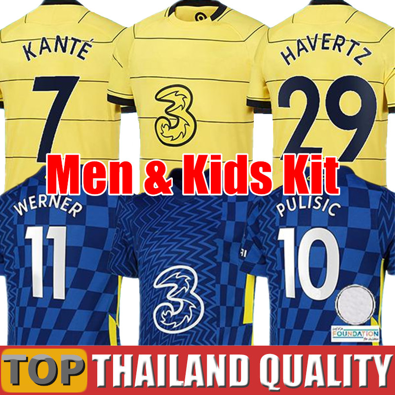 21 22 WERNER HAVERTZ CHILWELL ZIYECH Soccer Jerseys cHELsea 2021 2022 PULISIC home blue away yellow Football Shirt set KANTE MOUNT Men Kids kit uniform, 2020 3rd - men
21 22 WERNER HAVERTZ CHILWELL ZIYECH Soccer Jerseys cHELsea 2021 2022 PULISIC home blue away yellow Football Shirt set KANTE MOUNT Men Kids kit uniform, 2020 3rd - men