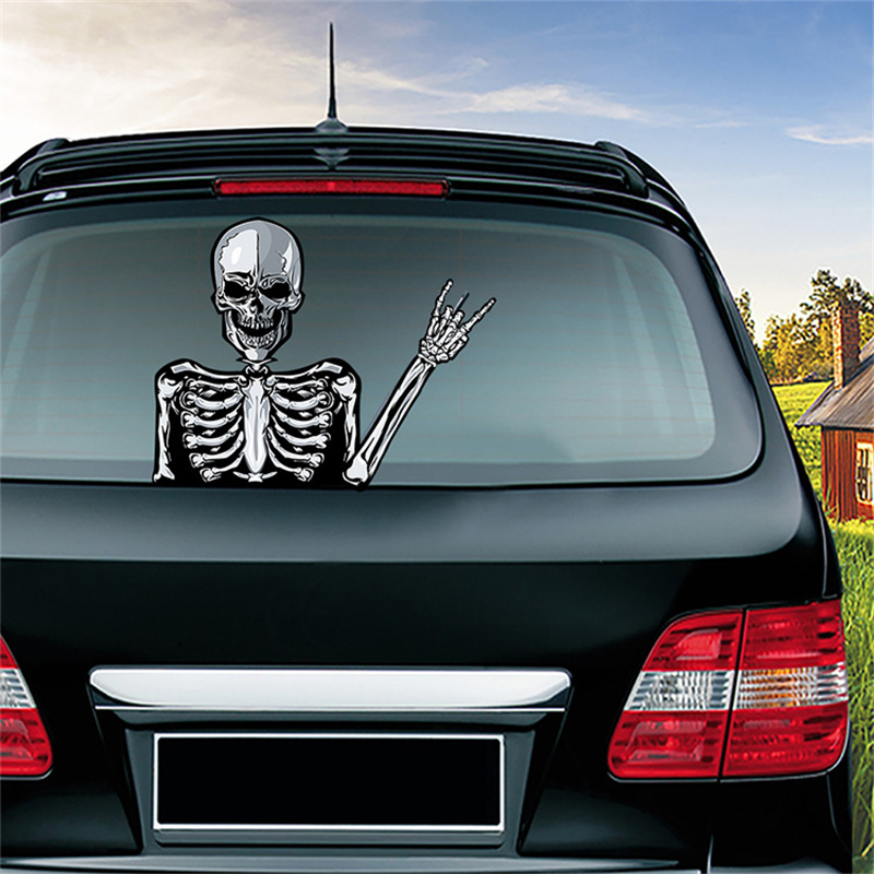 Universal Reusable Vehicle Dark Knight Stickers Horrible Skull Jason Killer Billy Sticker Graffiti Decals For Rear Windshield Wiper Auto Decoration Re