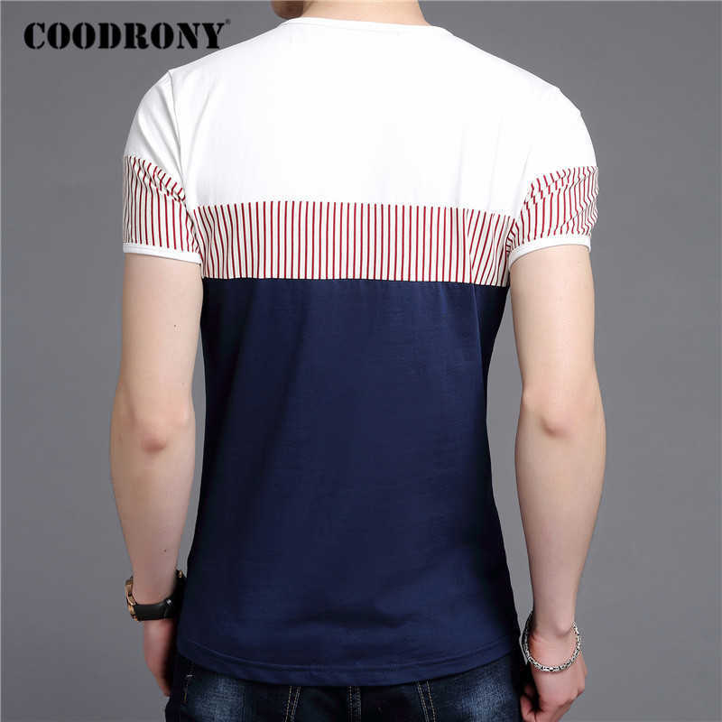 COODRONY Short Sleeve T Shirt Men Summer Casual Cotton Tee Homme Streetwear Fashion Color Patchwork O-Neck T- C5088S 210629