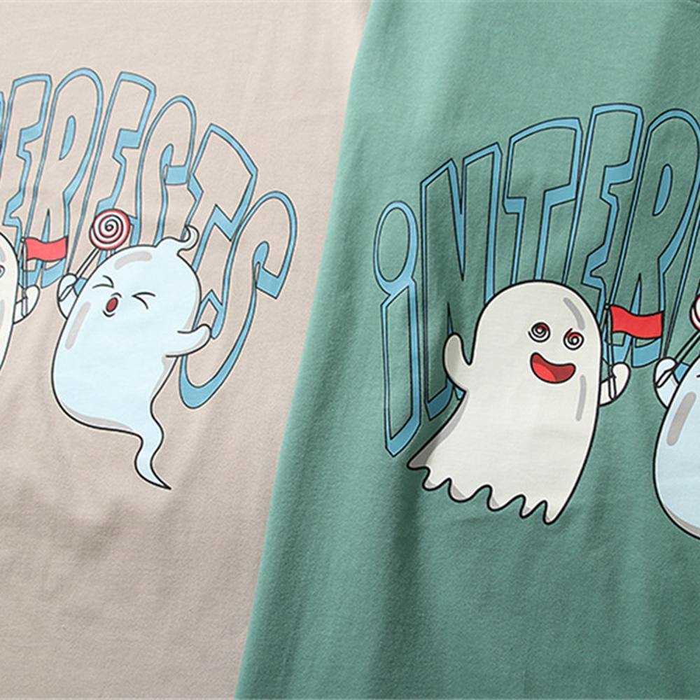 Men's Cartoon T-shirt Summer Short Sleeve Printed Tee Hip Hop Oversized Cotton Casual Harajuku Streetwear Top Tshirts 210601