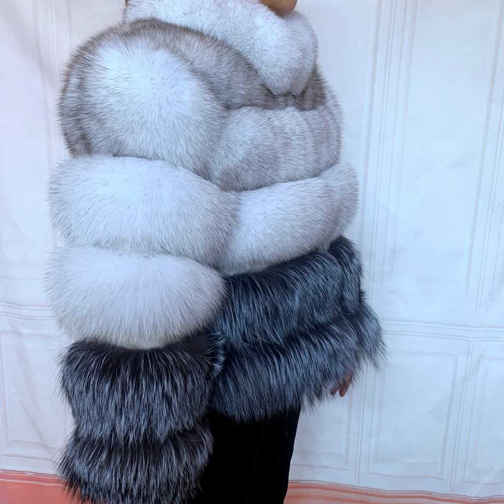 European real fur coat 100% natural jacket female winter warm leather high quality vest 211019