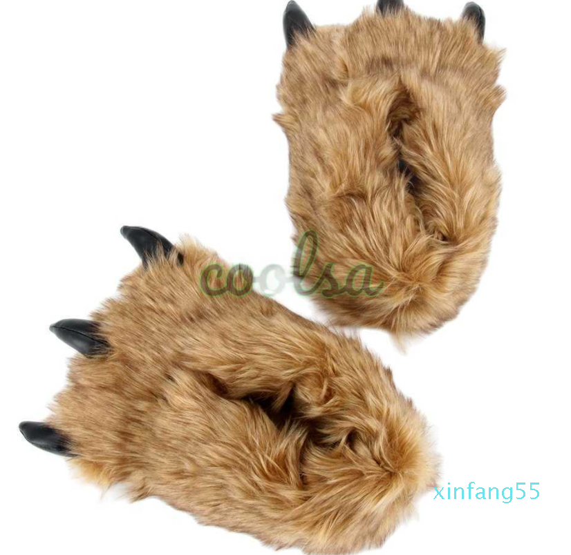 Winter Unisex Home Slippers Bear Paw Shoes Funny Animal Claw Flat Warm Soft Indoor Floor Slippers Women Men Plush House Shoes Y0906, Brown
Winter Unisex Home Slippers Bear Paw Shoes Funny Animal Claw Flat Warm Soft Indoor Floor Slippers Women Men Plush House Shoes Y0906, Brown