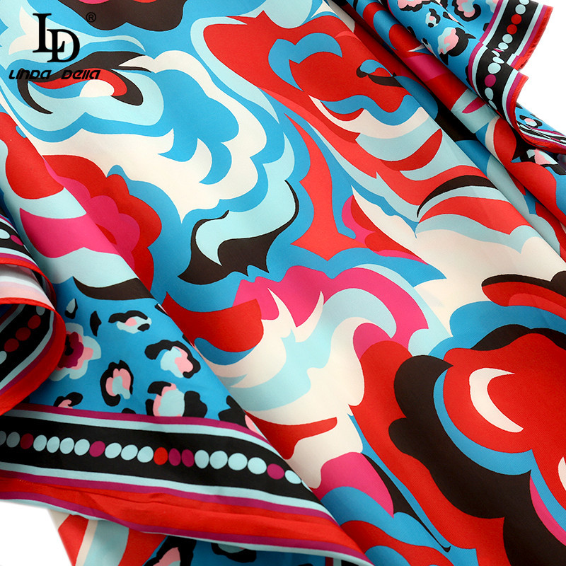 Fashion Runway Loose Plus Size Long Dress Women's Batwing Sleeve Multicolor Printing Chiffon Vintage Maxi Dresses 210522