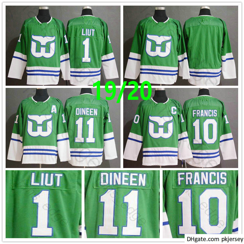 2020 New Carolina Hurricanes Heritage Green Jersey 10 Ron Francis 1 Mike Liut 11 Kevin Dineen Blank Hartford Whalers Stitched Hockey Jerseys, Black;red
2020 New Carolina Hurricanes Heritage Green Jersey 10 Ron Francis 1 Mike Liut 11 Kevin Dineen Blank Hartford Whalers Stitched Hockey Jerseys, Black;red