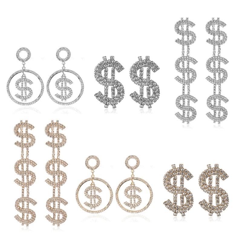 Dangle & Chandelier 3 Styles Glitter Crystal Dollar Earrings Kit Money Sign Symbol Drop Stud Fashion Jewelry, Silver
Dangle & Chandelier 3 Styles Glitter Crystal Dollar Earrings Kit Money Sign Symbol Drop Stud Fashion Jewelry, Silver