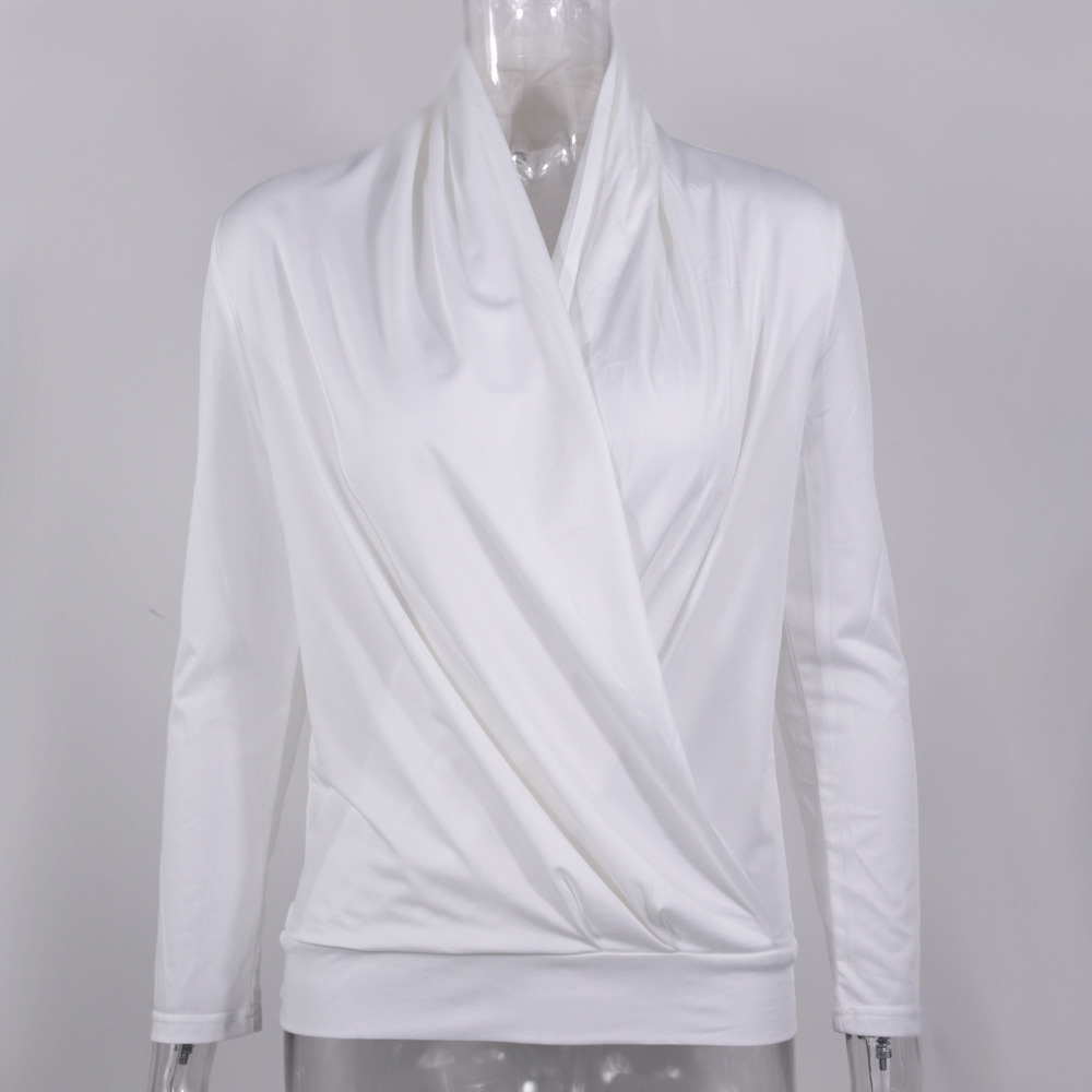 Women Office Lady Blouses New Fashion Long Sleeve Sexy V-Neck Autumn Tops Plus Size Shirt Streetwear White Korean Blouse 210317