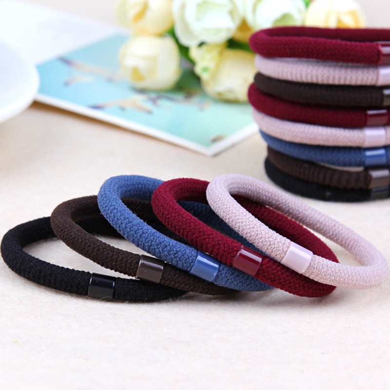 Women Girls Colorful Nylon Elastic Hair Ties Bands Ponytail Holder Rubber Band Headband Hairs Accessories 0361