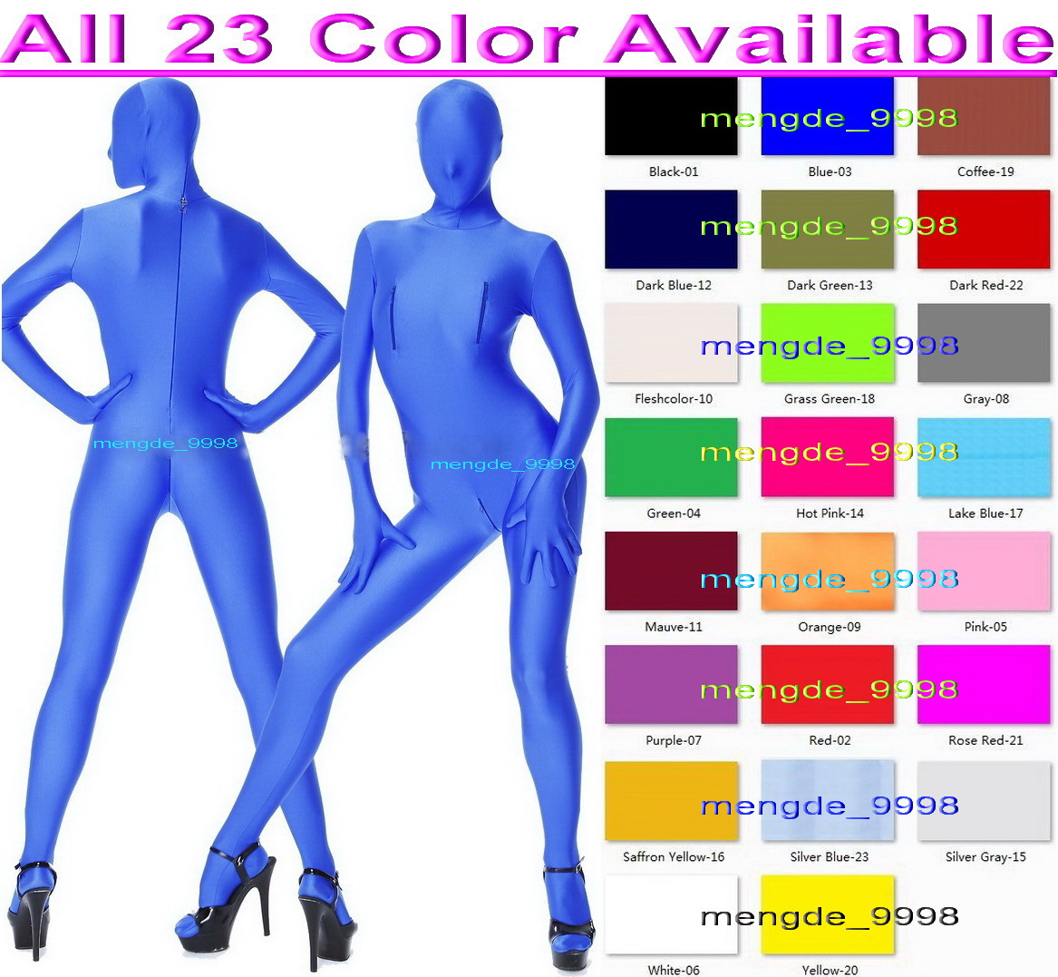 Sexy Women's Bodysuit Costumes 23 Color Lycra Spandex Women Catsuit Costume With 3 Way Zipper Halloween Party Fancy Dress Cosplay Suit M605, Purple
Sexy Women's Bodysuit Costumes 23 Color Lycra Spandex Women Catsuit Costume With 3 Way Zipper Halloween Party Fancy Dress Cosplay Suit M605, Purple