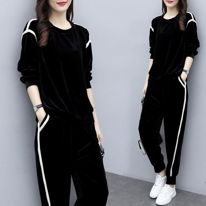 Women's Two Piece Pants 2021 Autumn Winter Woman Tracksuit Jogging Coat Female Top Bottom Sport Sweat Suit Trousers Set Ladies Outfit Q1, Black
Women's Two Piece Pants 2021 Autumn Winter Woman Tracksuit Jogging Coat Female Top Bottom Sport Sweat Suit Trousers Set Ladies Outfit Q1, Black