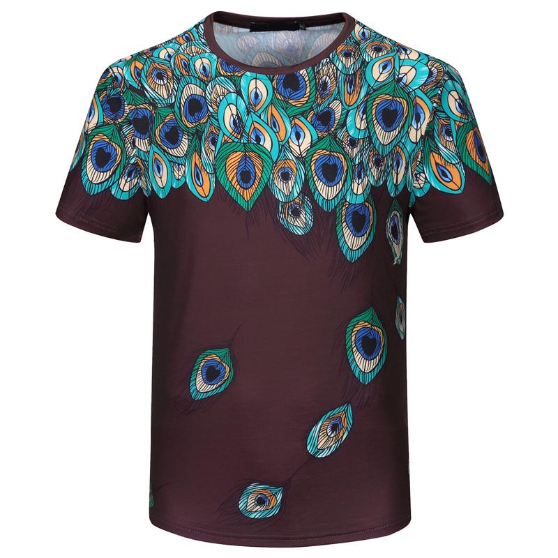 Men's T-Shirts 2021ss T-shirt Short Sleeve Peacock Feather Printed Round Neck High Street Cotton Top European And American Fashion, Brown
Men's T-Shirts 2021ss T-shirt Short Sleeve Peacock Feather Printed Round Neck High Street Cotton Top European And American Fashion, Brown