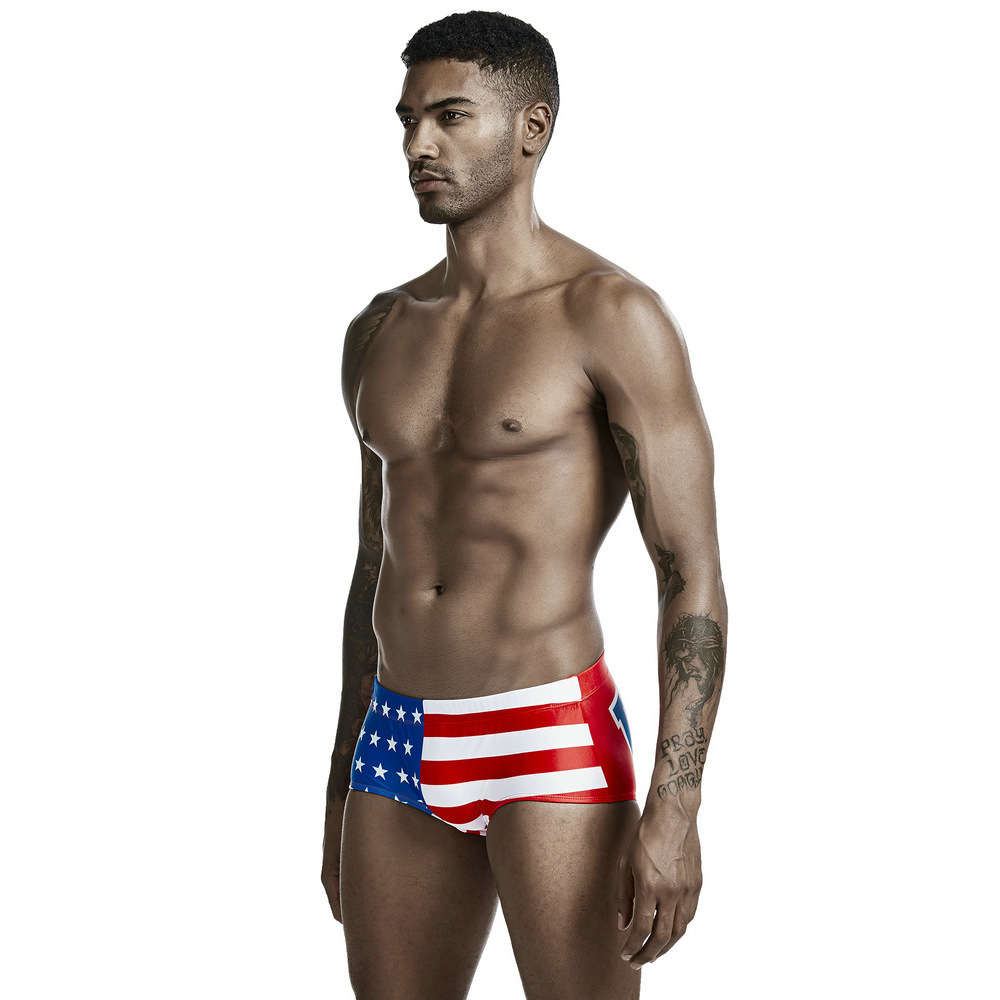 American Flag Men Swimming Shorts Bathing Beach Swimwear Men Briefs Loose Swimsuits Trunks Short Bottoms Stretch trunks 210515