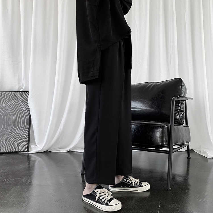 Men's Summer Solid Color Thin Black Loose Business Casual Suit Pants High School JK Uniform Trousers Y0811