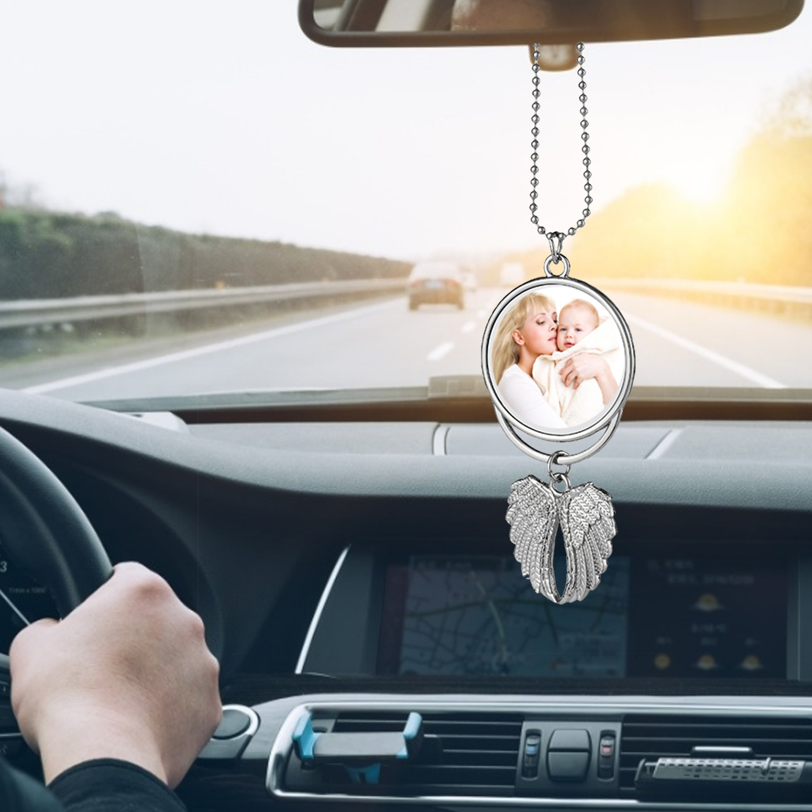 100Pcs sublimation car ornament decorations angel wings shape blank hot transfer printing consumables supplies Double-Sided Hanger Pendant Jewelry For - view 4