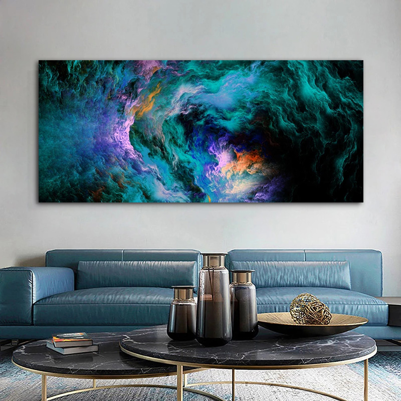 Abstract Green Clouds Painting Modern Home Decor Wall Art Pictures For Living Room Canvas Prints Colorful Posters And Prints