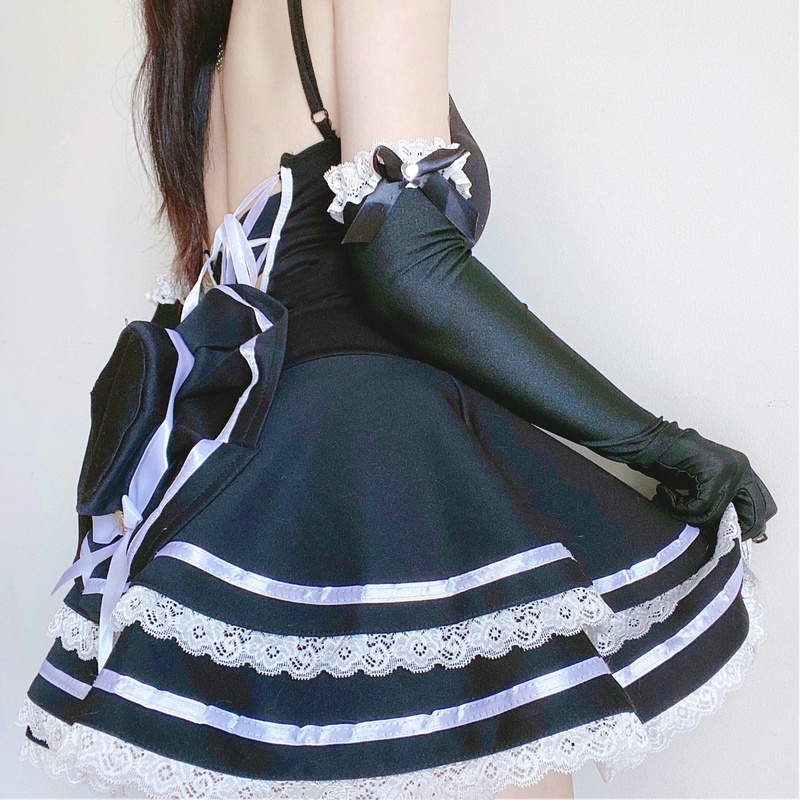 oita Sexy Maid Cospay Costumes Cute Back Nightdress and Thong Anime Schoo Gir Gothic Outfit for Woman with Hat and Gove, Black
oita Sexy Maid Cospay Costumes Cute Back Nightdress and Thong Anime Schoo Gir Gothic Outfit for Woman with Hat and Gove, Black