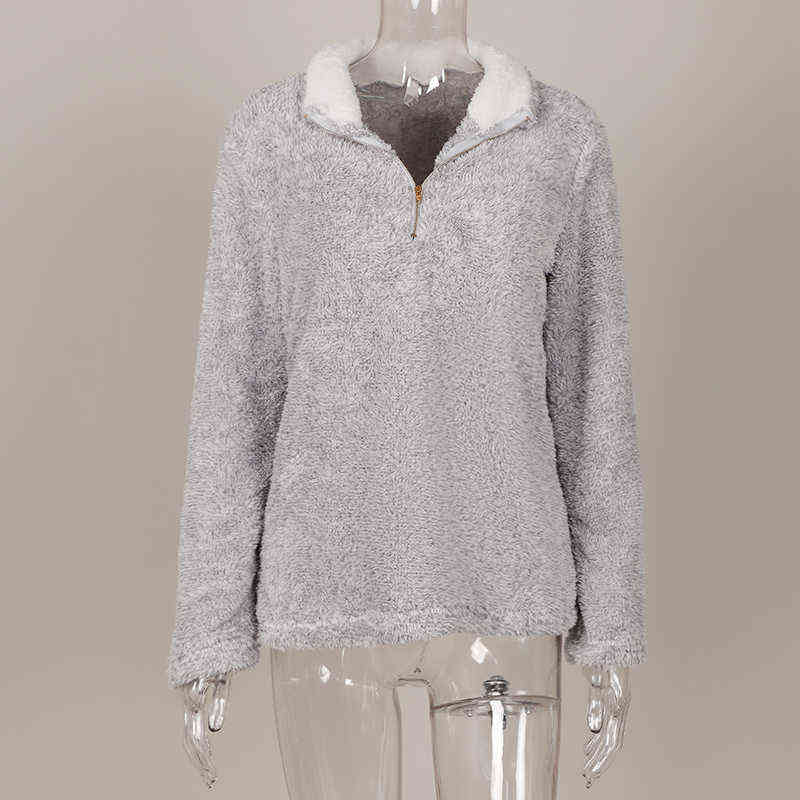 Fleece Thicken Turtleneck Women's Sweatshirts Autumn Zipper Long Sleeve Female Pullovers Winter Casual Warm Ladies Sweatshirt 211109