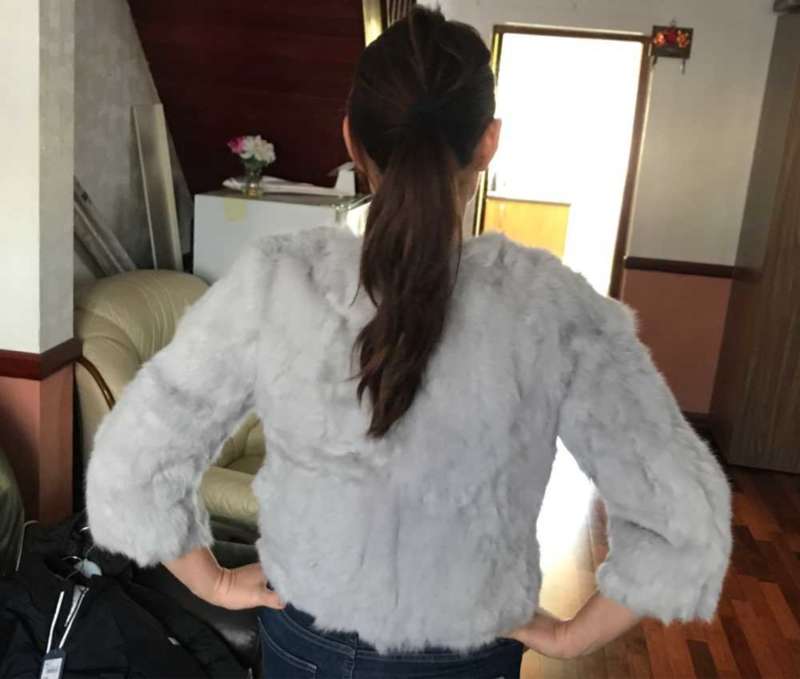 ETHEL ANDERSON 100% Real Rabbit Fur Women's Real Rabbit Fur Coat/Jacket Outwear Beauty Purple Color XXXL Size Coat 210928