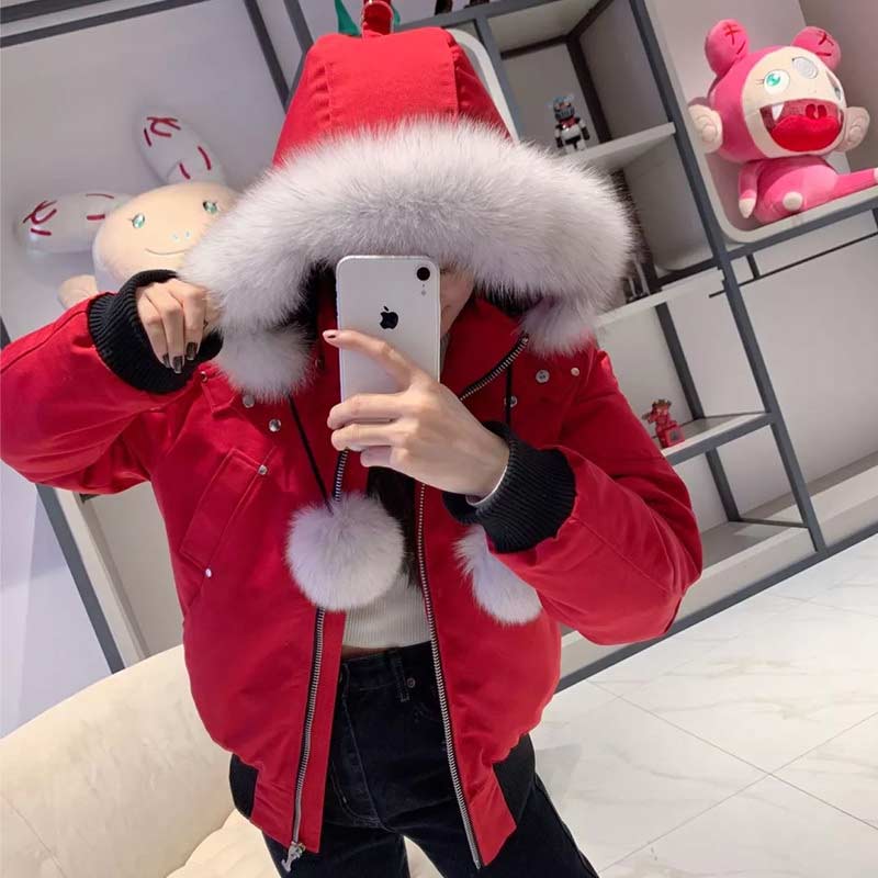 Womens Knuckles Winter Down Jacket Ladies Big Fur Collar Inside Warm Moose Coat douduone Femme coats Slim Fit Find outwear Women Parkas Windproof jackets, White with black fur collar
Womens Knuckles Winter Down Jacket Ladies Big Fur Collar Inside Warm Moose Coat douduone Femme coats Slim Fit Find outwear Women Parkas Windproof jackets, White with black fur collar