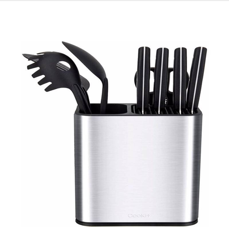 Kitchen Storage & Organization Knife Block, Knife Holder without Knives, Stainless Steel Holders Space Saver Multi-function Utensil Organizer,