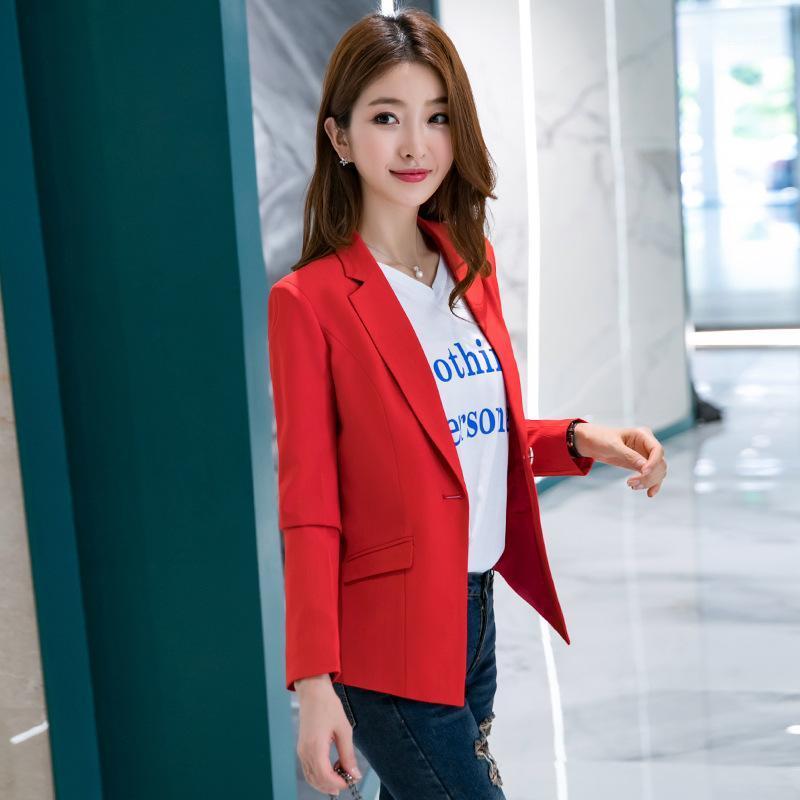 Women' Single Coat 2021 Autumn Fashion Casual Temperament Solid Color Buckle Small Suit Shirt Suits & Blazers
Women' Single Coat 2021 Autumn Fashion Casual Temperament Solid Color Buckle Small Suit Shirt Suits & Blazers