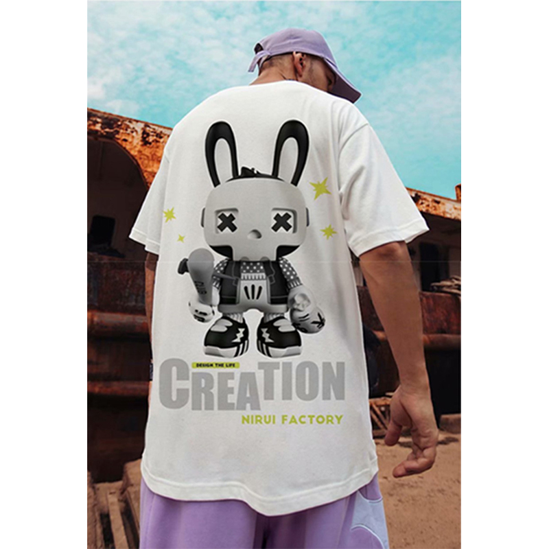 Rabbit print men's hip-hop T shirt high-quality comfortable and breathable fashion street daily travel home party, White;black
Rabbit print men's hip-hop T shirt high-quality comfortable and breathable fashion street daily travel home party, White;black